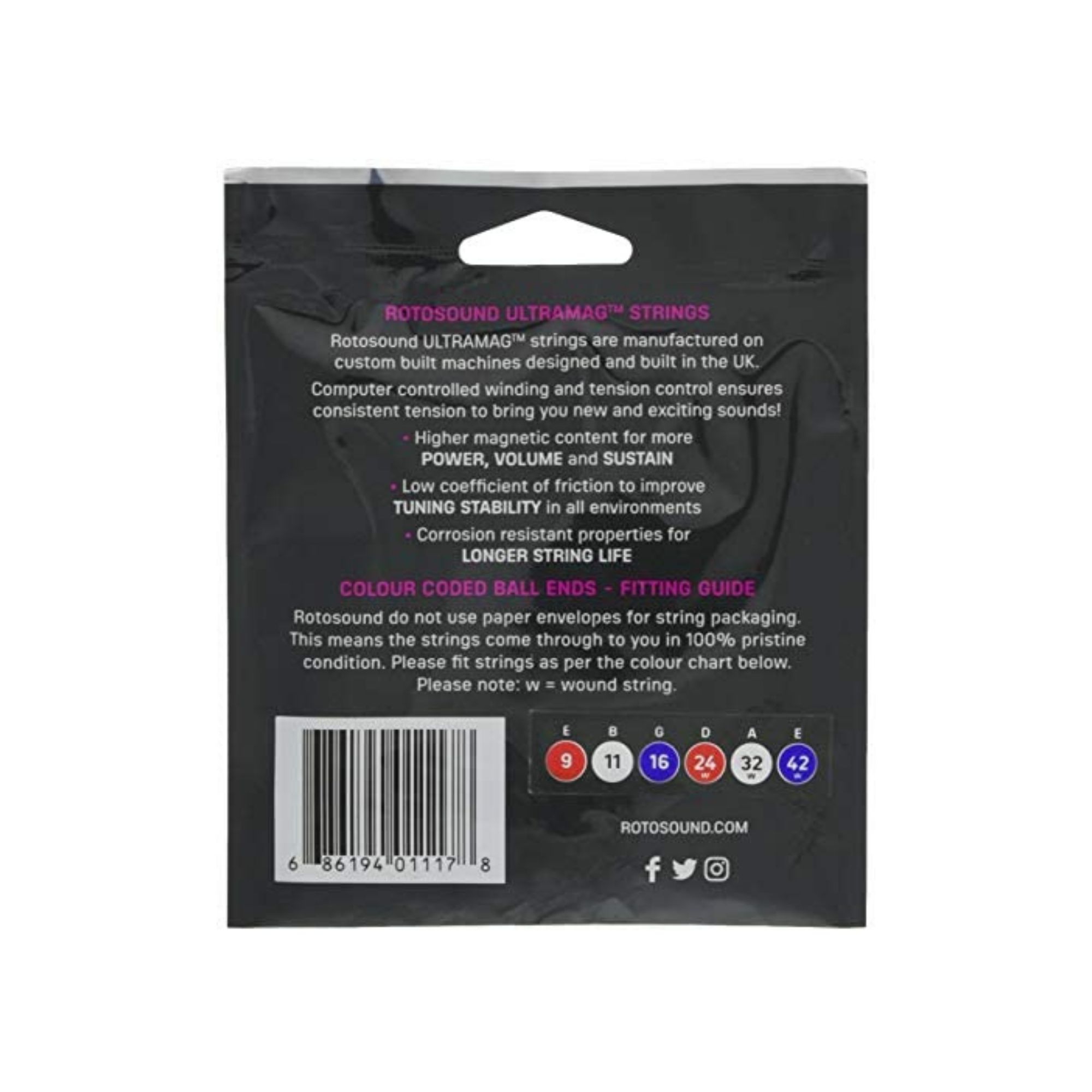 Rotosound Ultramag Super Light Electric Guitar Strings